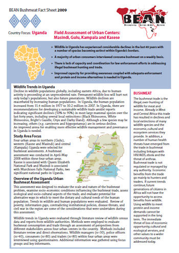 BEAN Bushmeat Fact Sheet 2009