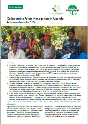Collaborative Forest Management in Uganda - Recommendations for CSOs