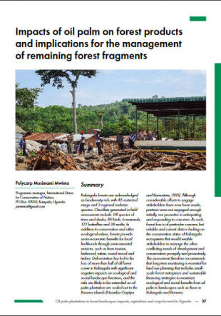 Impacts of oil palm on forest products and implications for the management of remaining forest fragments (PDF)