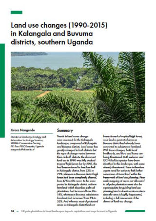 Land use changes (1990-2015)in Kalangala and Buvuma districts, southern Uganda(PDF)